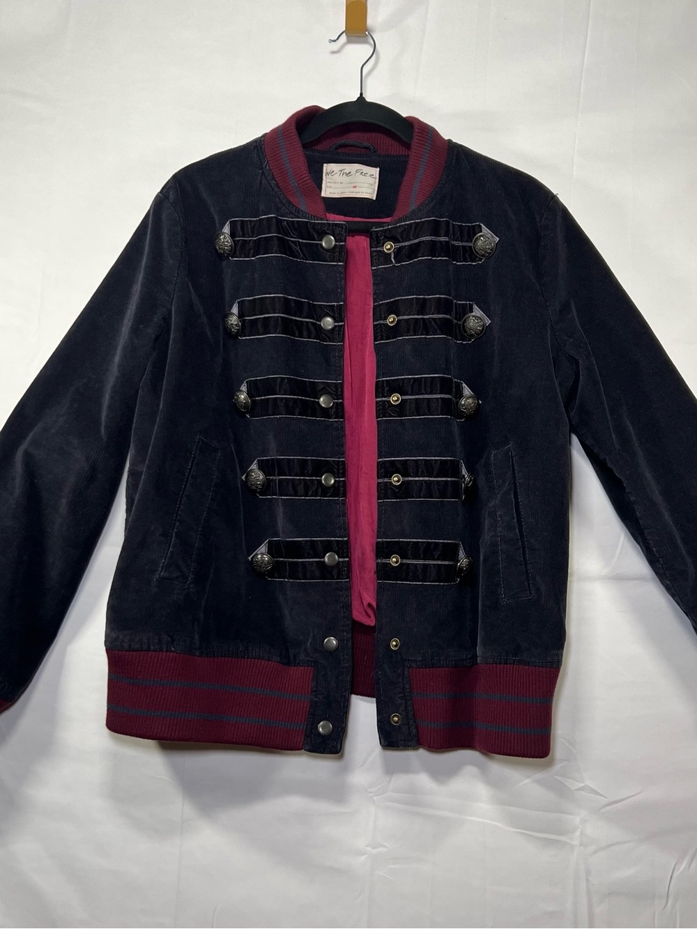 Free People We The Free Military Corduroy Bomber Jacket Size M